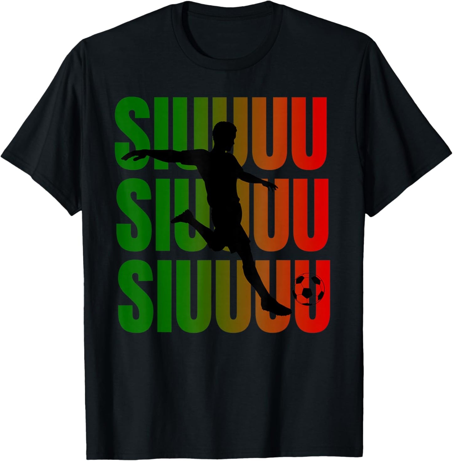 Siuuu Funny Soccer Football Boys Men Women Soccer Player T-Shirt - T-Shirt | Black