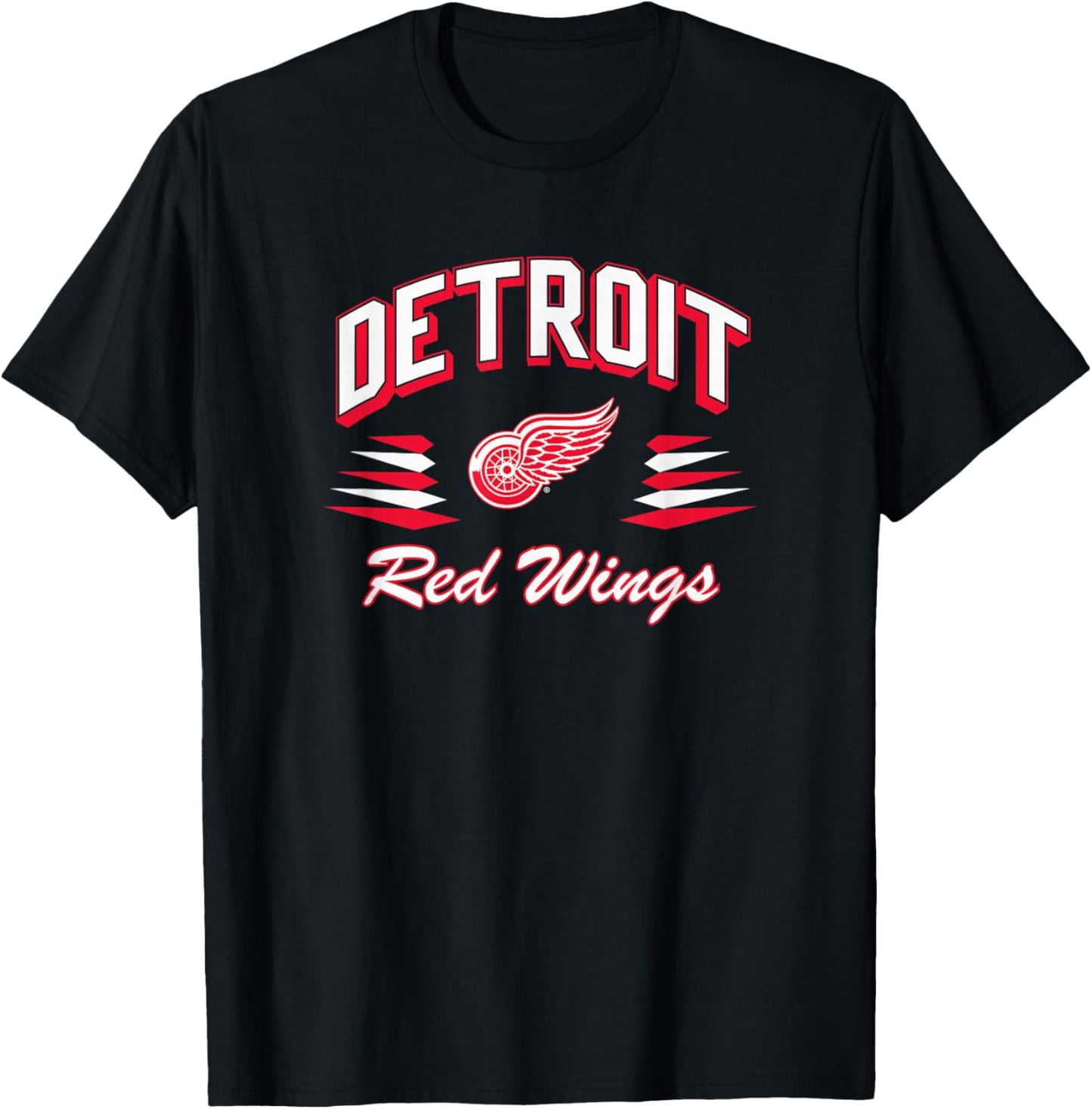 Detroit Red Wings Retro Diamond Black Officially Licensed T-Shirt - T-Shirt | Black