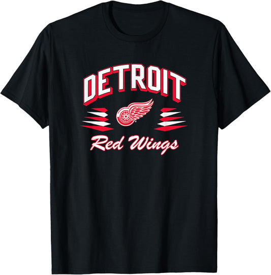 Detroit Red Wings Retro Diamond Black Officially Licensed T-Shirt - T-Shirt | Black