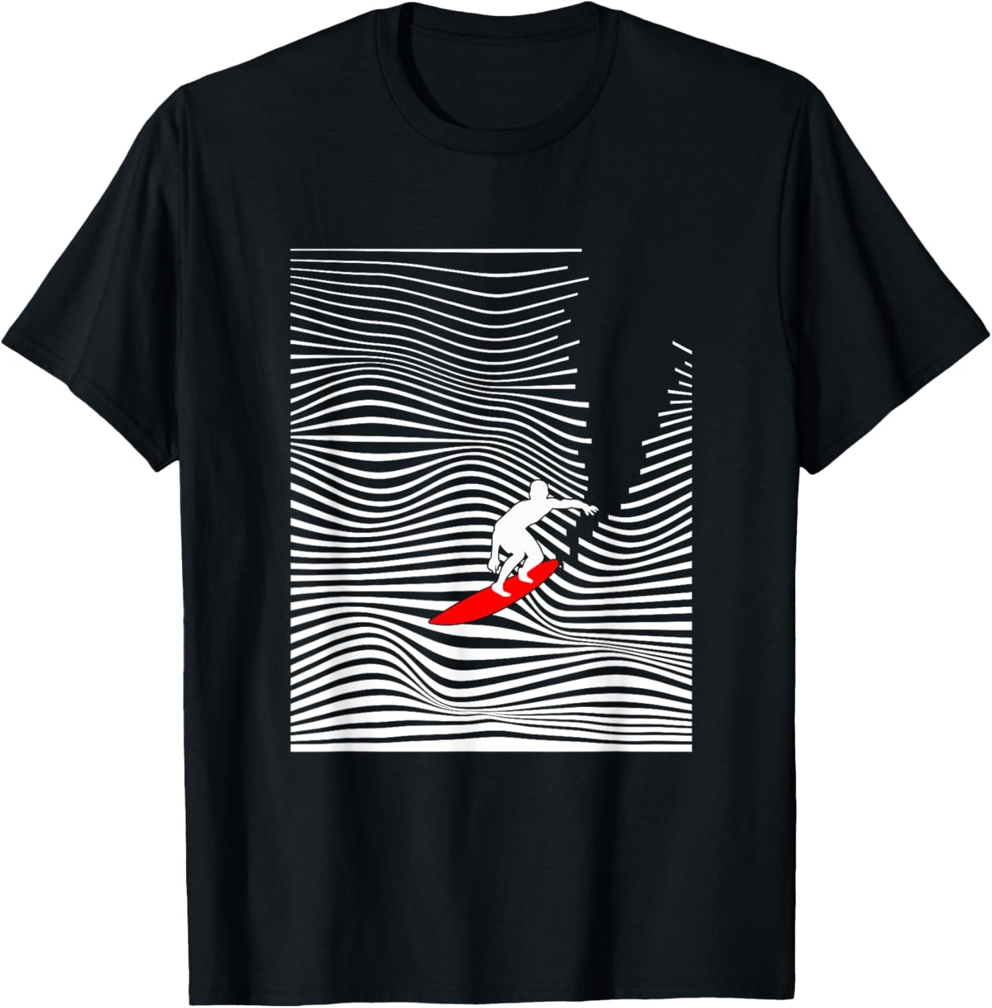 Surf minimal, surf design, minimal waves. Abstract Surf T-Shirt - T-Shirt | Black