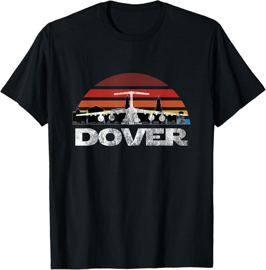 C-5 Galaxy Vintage Sunset Airlift Cargo Airplane T-Shirt - T-Shirt | Black