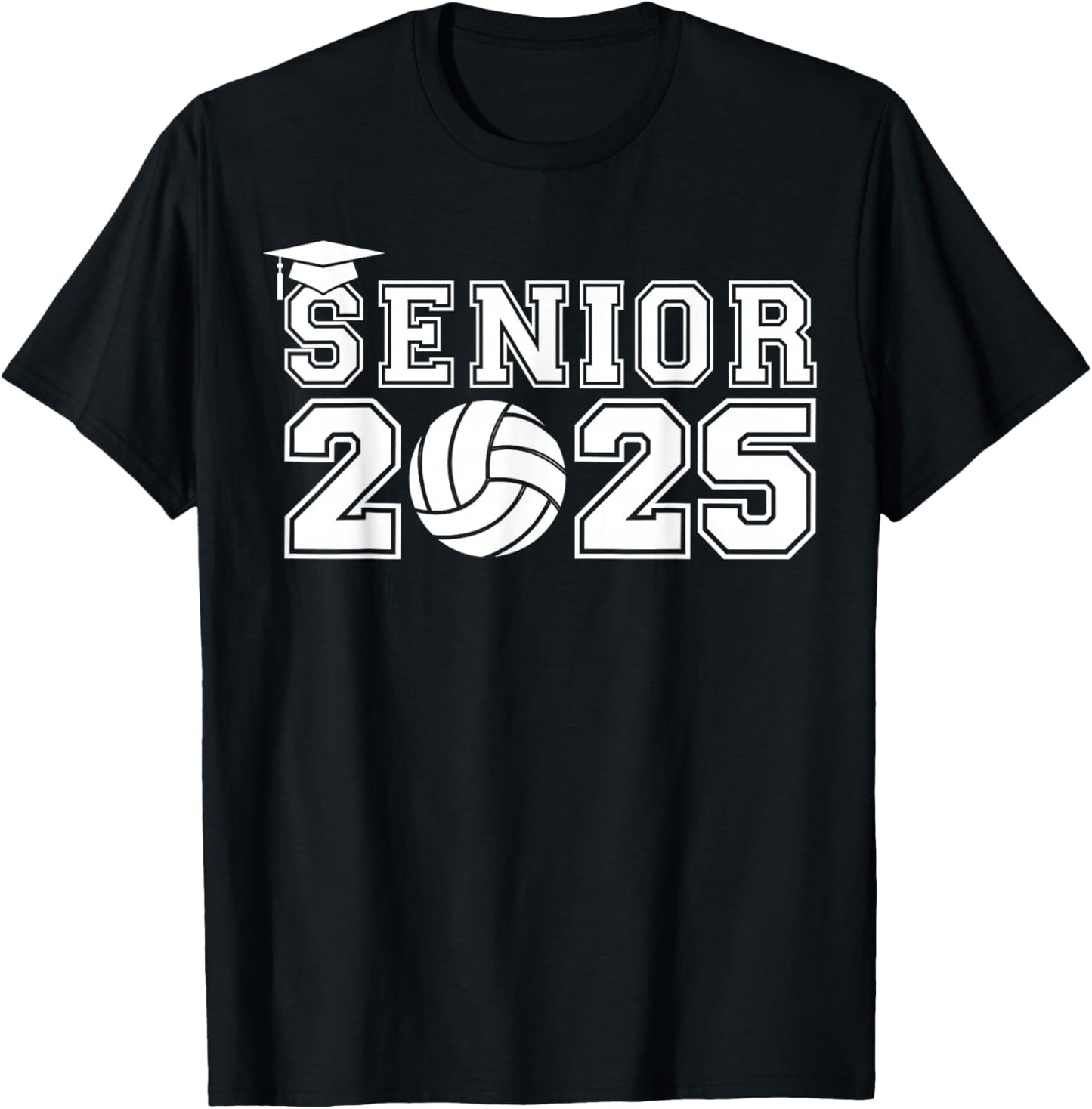 Volleyball Senior 2025 Graduation Class Of 2025 Graduate T-Shirt - T-Shirt | Black