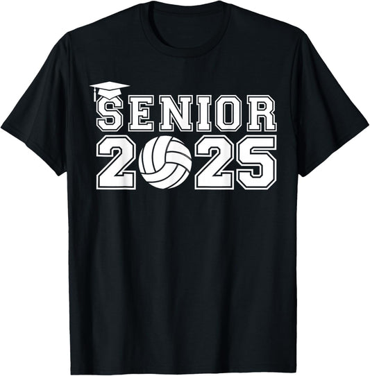 Volleyball Senior 2025 Graduation Class Of 2025 Graduate T-Shirt - T-Shirt | Black