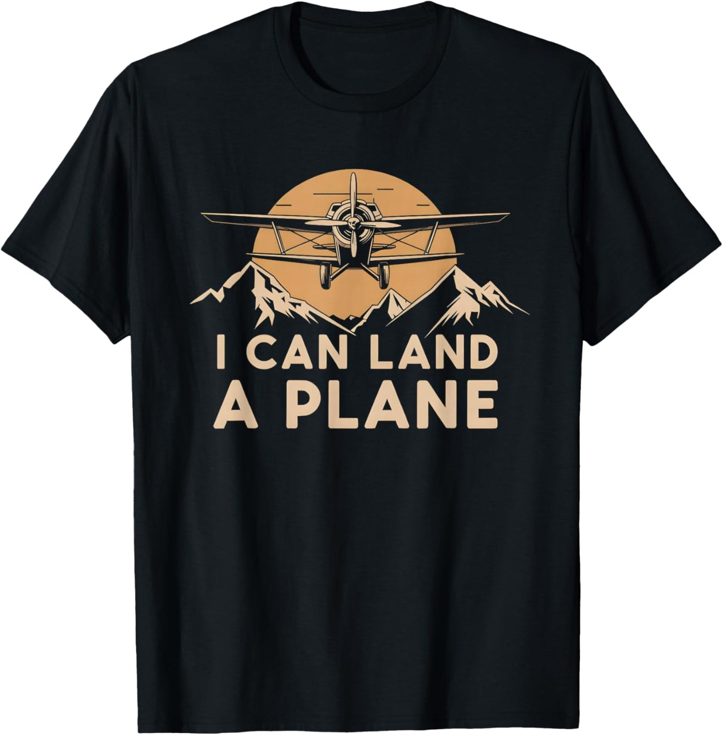 I Can Land A Plane Vintage Funny Pilot Aviation Quote T-Shirt - T-Shirt | Black