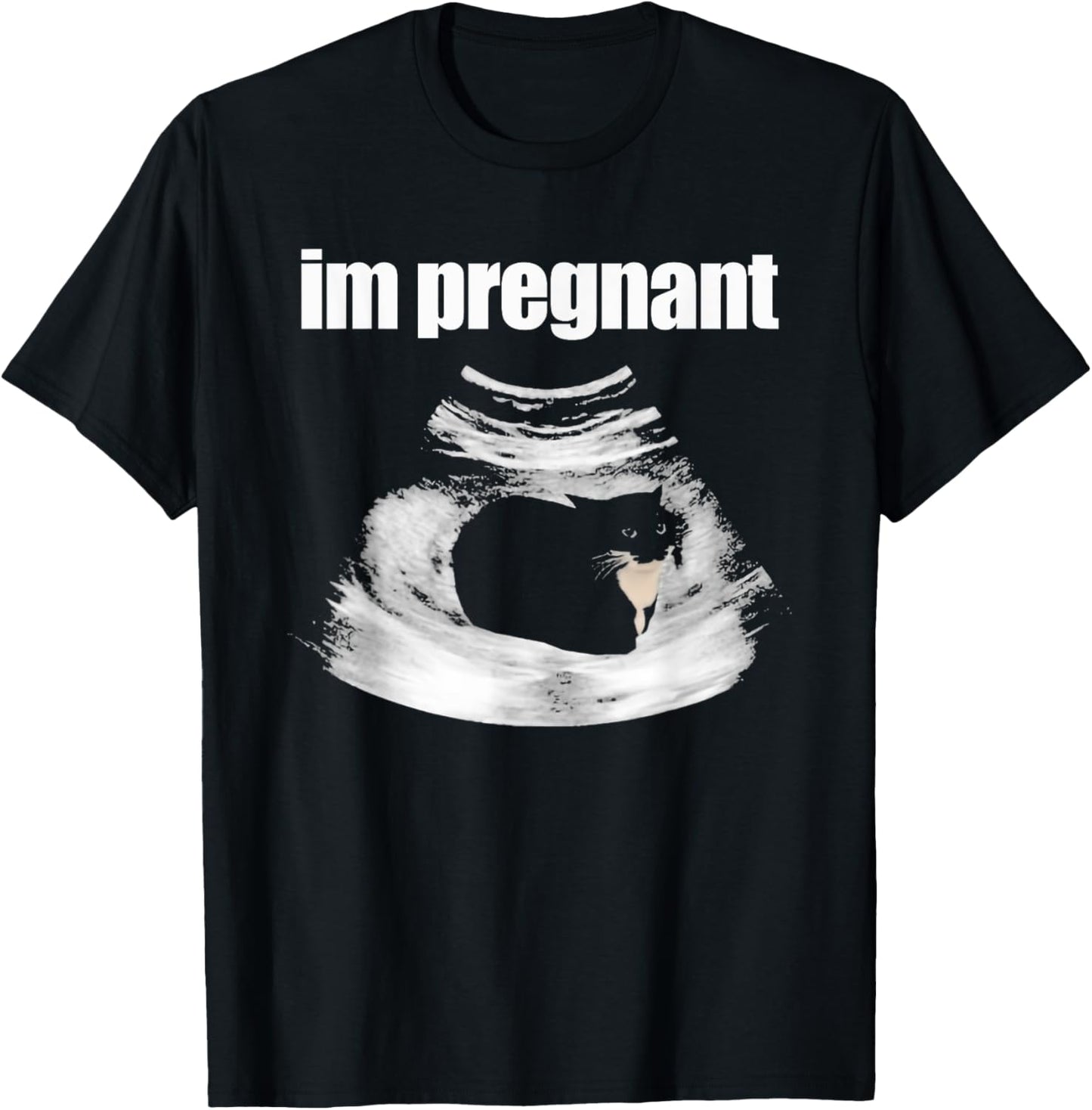 I’m Pregnant Cat Funny Cat Mom Pregnancy Black Kitten Women T-Shirt - T-Shirt | Black