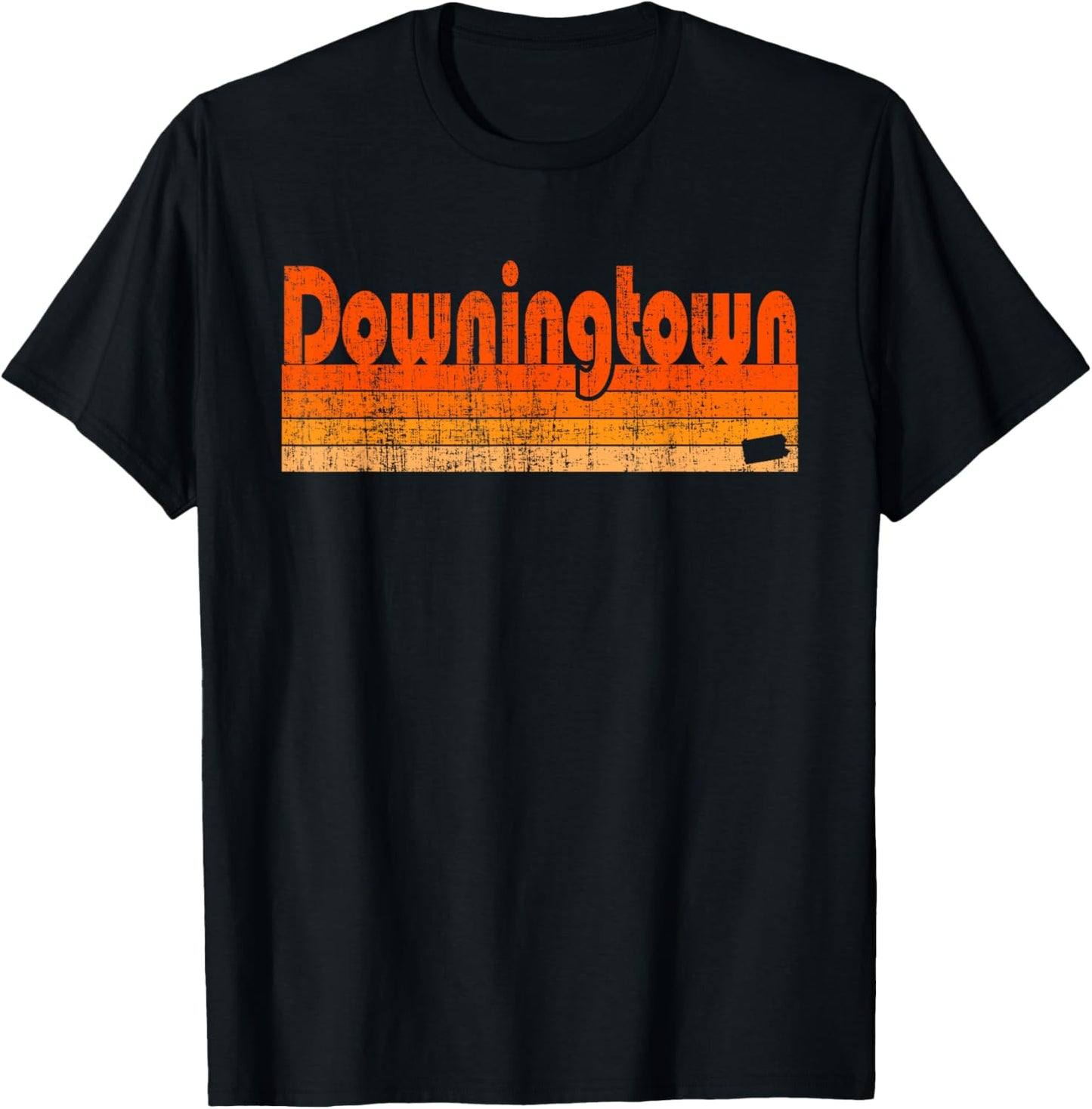 Downingtown, Pennsylvania Retro 80s Style T-Shirt - T-Shirt | Black
