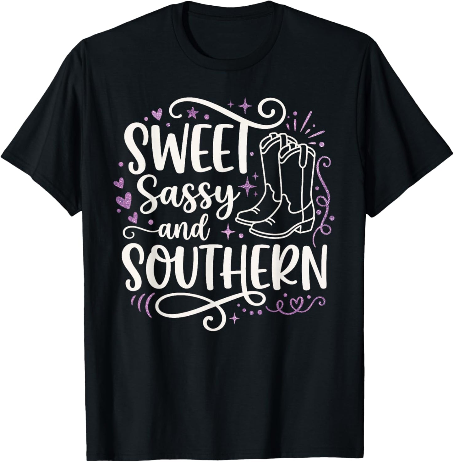 Sweet Sassy and Southern Phrase T-Shirt - T-Shirt | Black