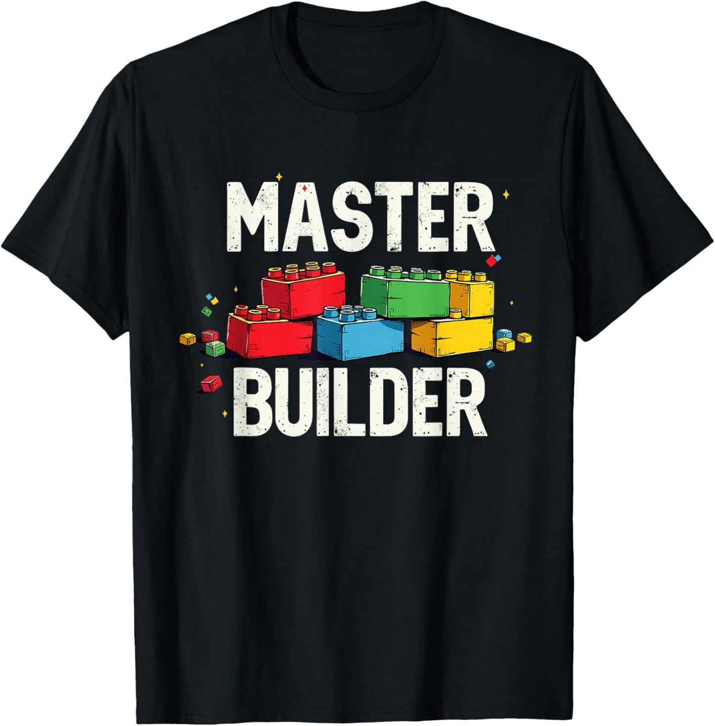 Master Builder Brick Design Funny Birthday T-Shirt - T-Shirt | Black