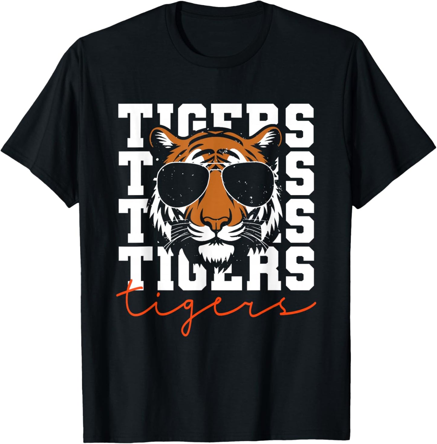 Vintage Tigers Inspirational Athletic Name Design Gift T-Shirt - T-Shirt | Black
