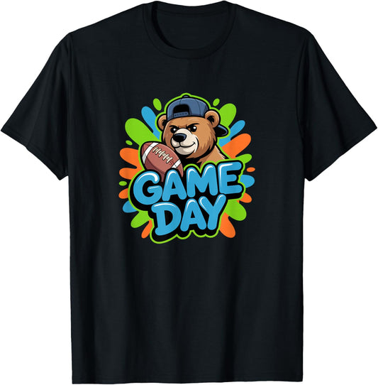 Funny Bear Game Day T-Shirt - T-Shirt | Black