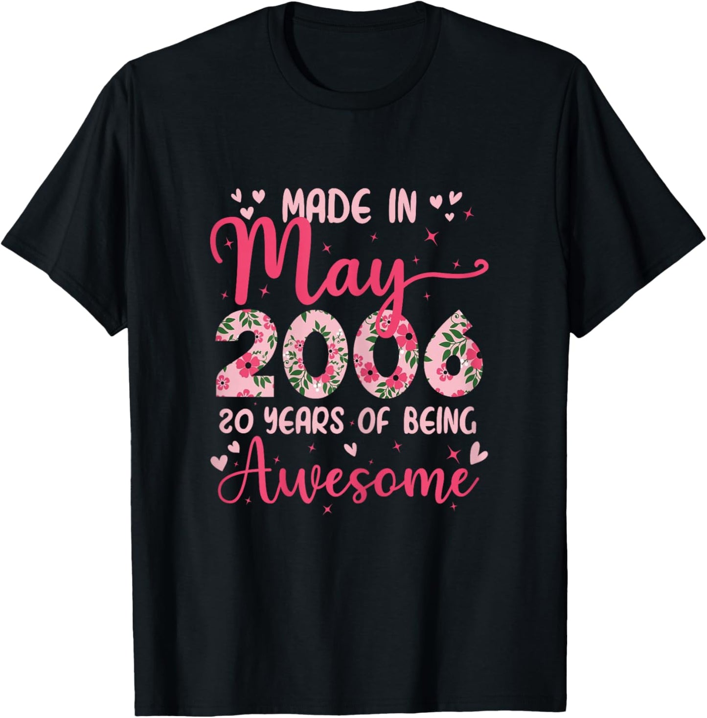 Mai 2006 Cool Cadeau Anniversaire 20 Ans pour Filles T-Shirt - T-Shirt | Black