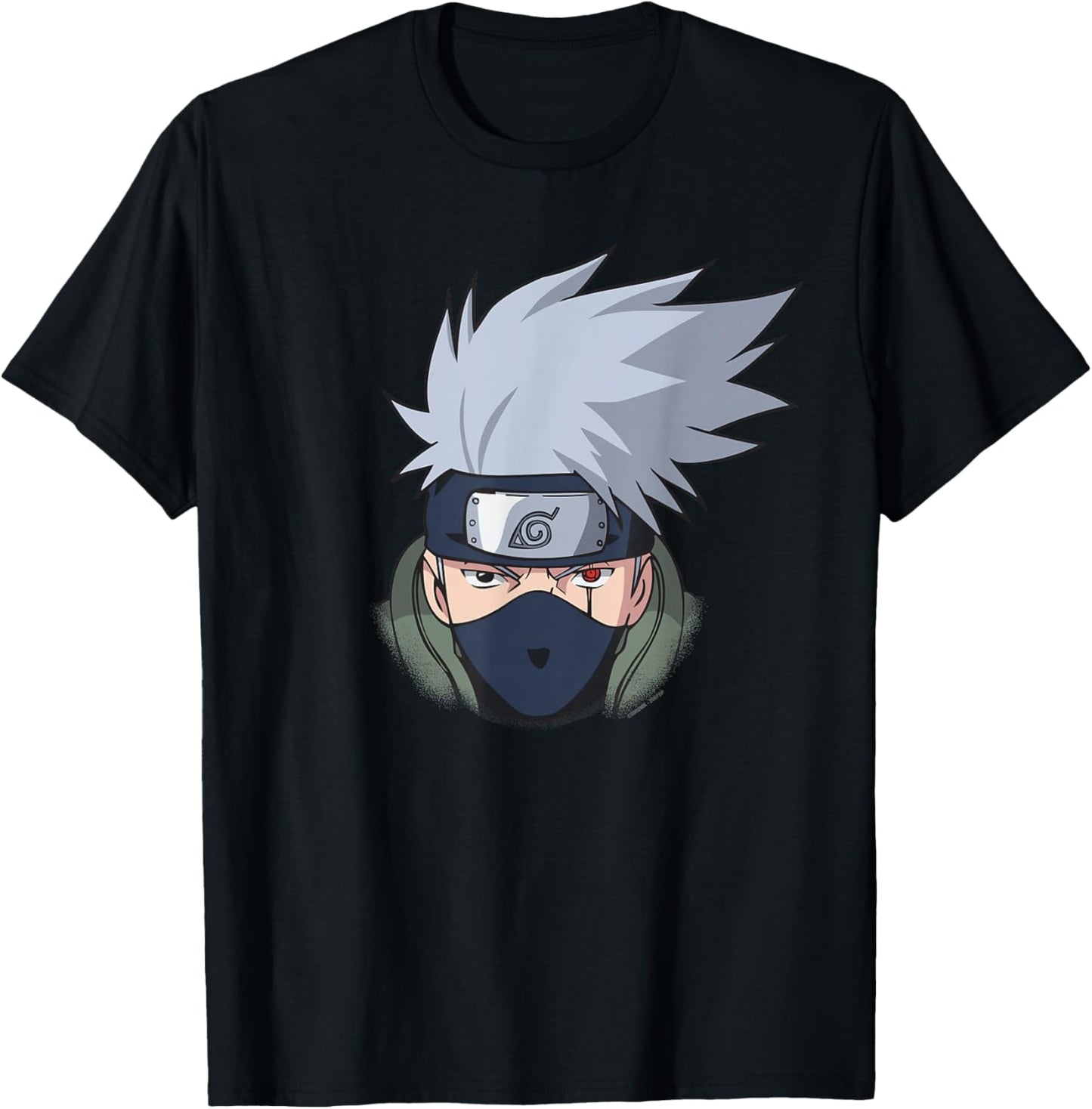 Naruto Shippuden Kakashi Oversized Portrait Anime T-Shirt - T-Shirt | Black