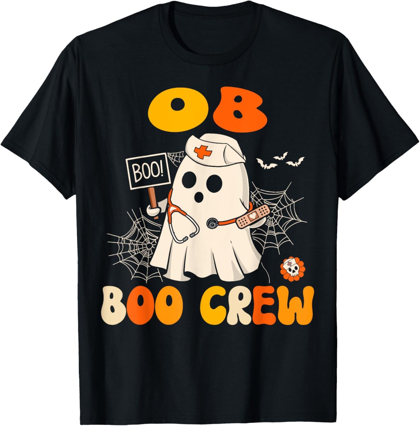 Groovy OB Nurse Funny Halloween Costume OB Gyn Nurse T-Shirt - T-Shirt | Black