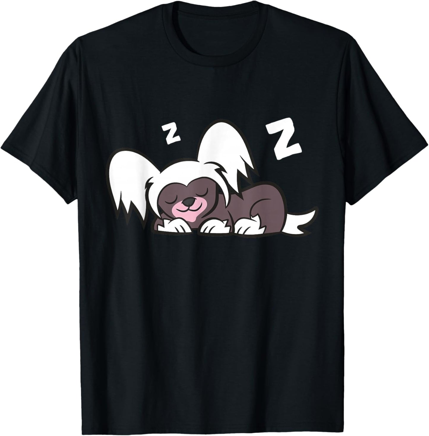 Sleeping Chinese Crested Lazy Chinese Crested Dog T-Shirt - T-Shirt | Black