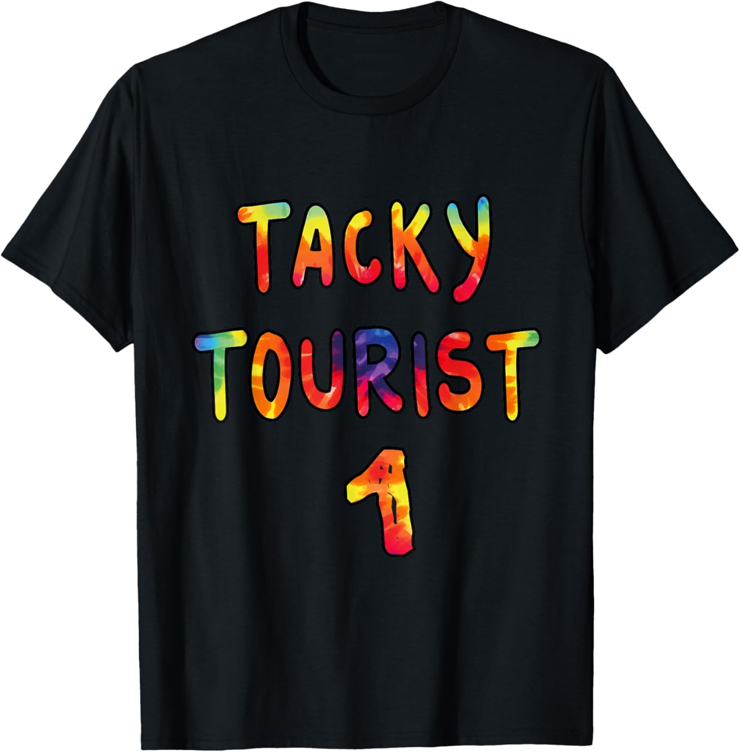 Fun Group of Three Wacky Trio Costume 3 Person Tacky Tourist T-Shirt - T-Shirt | Black