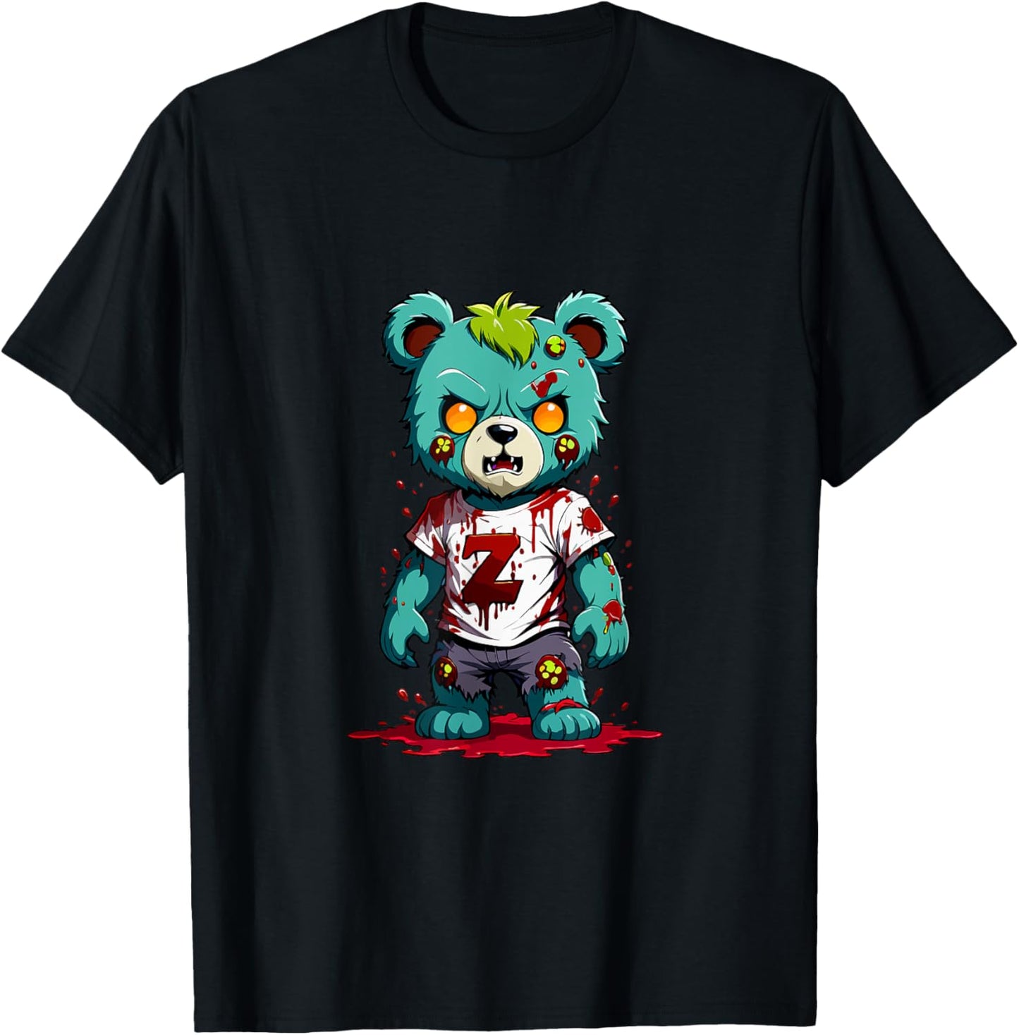 Teddy Bear Scary Zombie Halloween Costume T-Shirt - T-Shirt | Black
