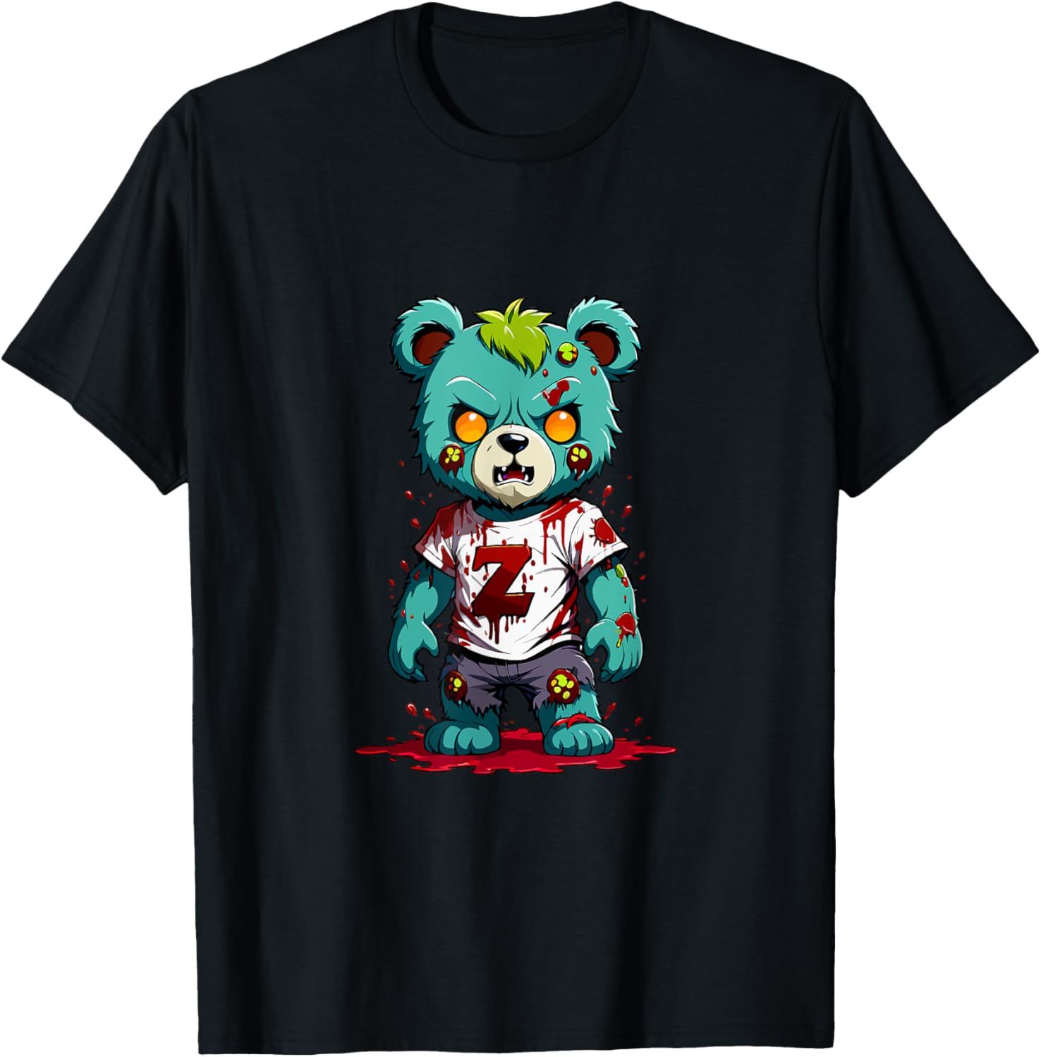 Teddy Bear Scary Zombie Halloween Costume T-Shirt - T-Shirt | Black
