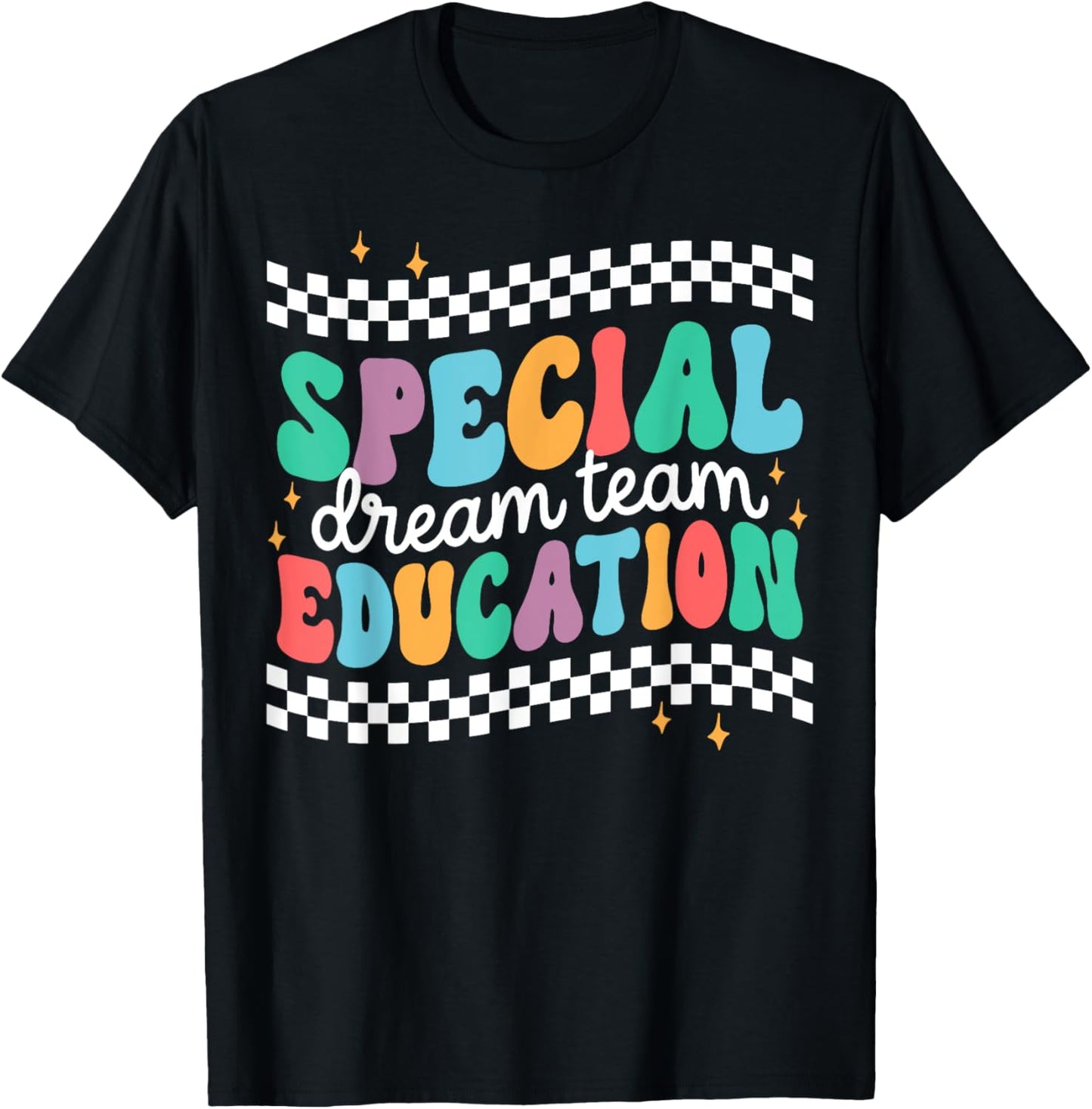 Retro Special Education Squad Groovy Dream Team SPED Teacher T-Shirt - T-Shirt | Black
