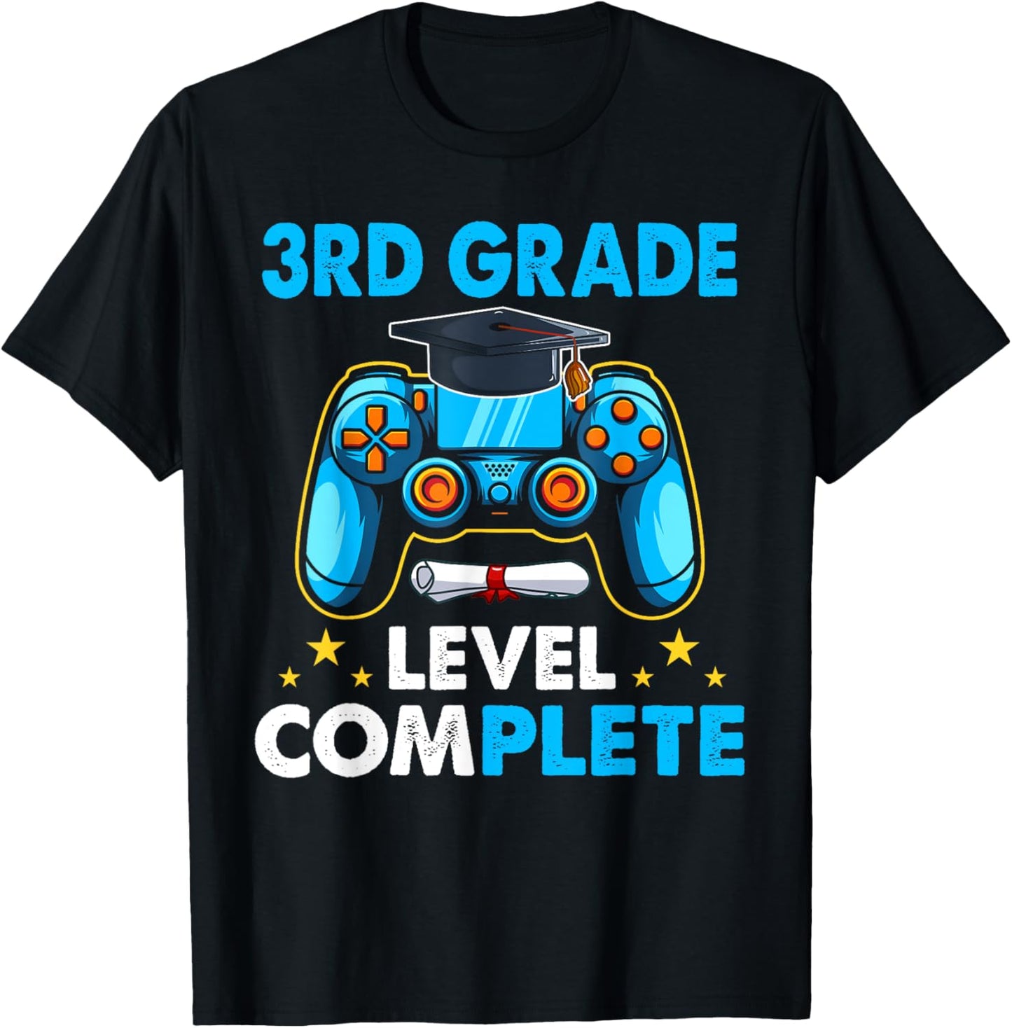 3rd Grade Level Complete Last Day Of School Graduate Boys T-Shirt - T-Shirt | Black