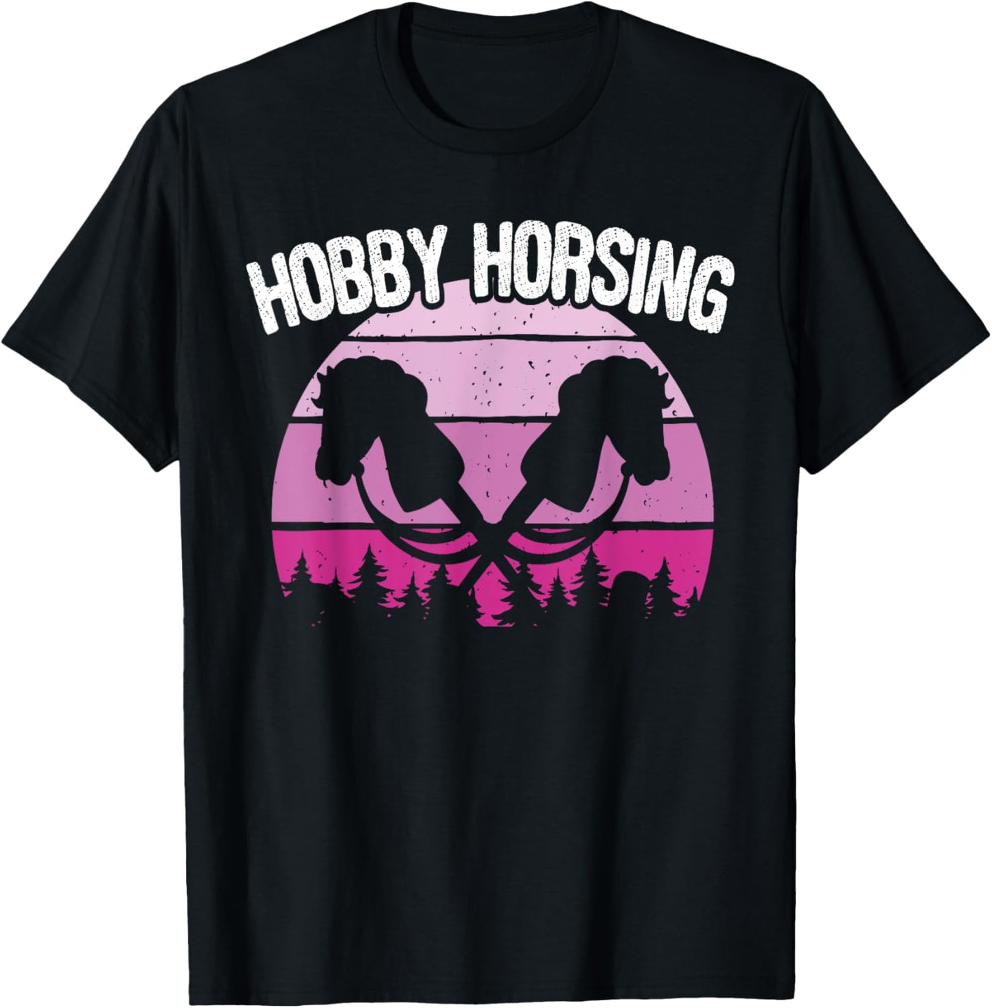 Retro Funny Hobby Horsing Cute Hobby Horse for Girls T-Shirt - T-Shirt | Black