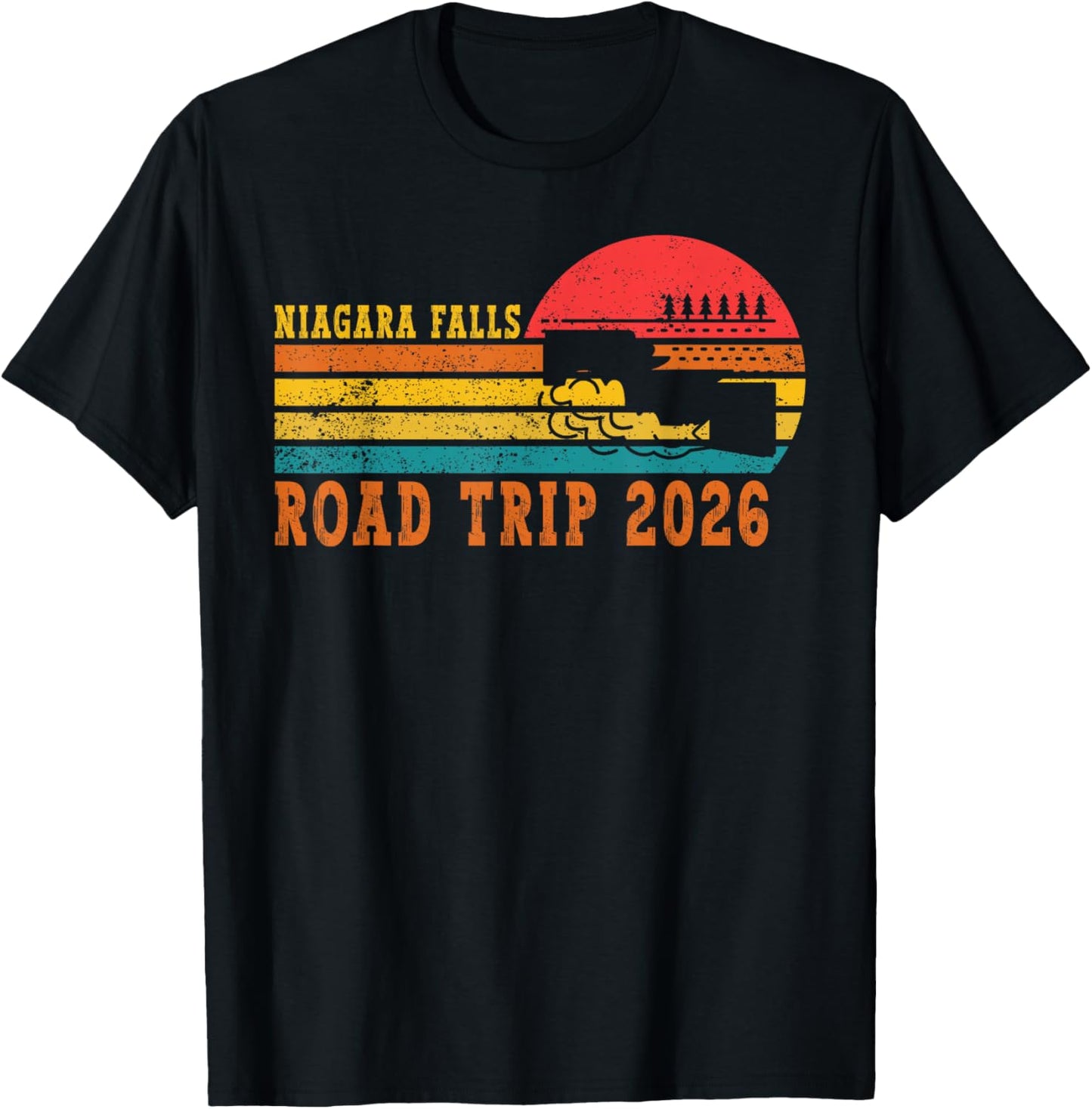 Niagara Falls Road Trip 2026 Summer Vacation Souvenir Retro T-Shirt - T-Shirt | Black