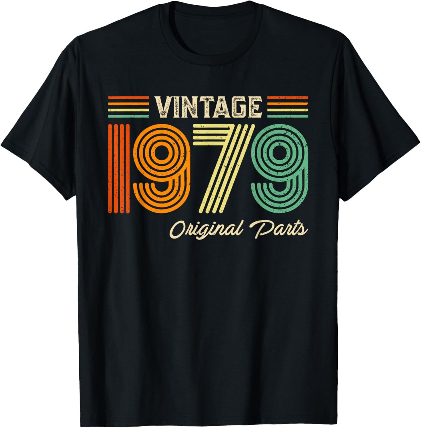 Vintage 1979 Original Parts Birthday 1979 Men Women Vintage T-Shirt - T-Shirt | Black