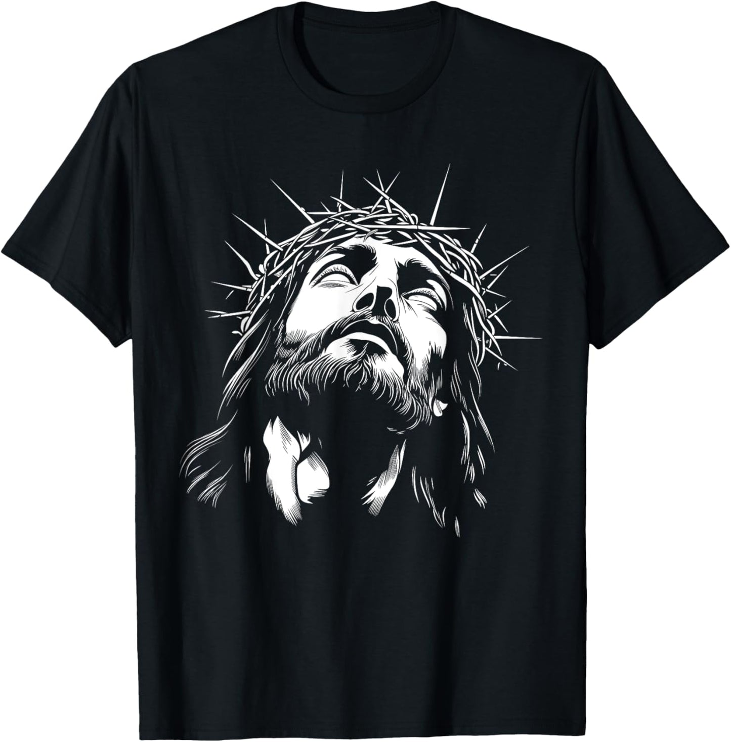 Crown of Thorns - Head of Jesus Christ T-Shirt - T-Shirt | Black