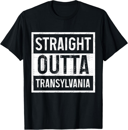 Straight Outta Transylvania Romania Romanian Pride T-Shirt - T-Shirt | Black