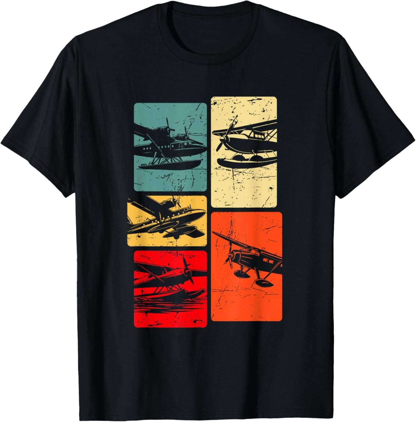 Seaplane Silhouette T-Shirt - T-Shirt | Black