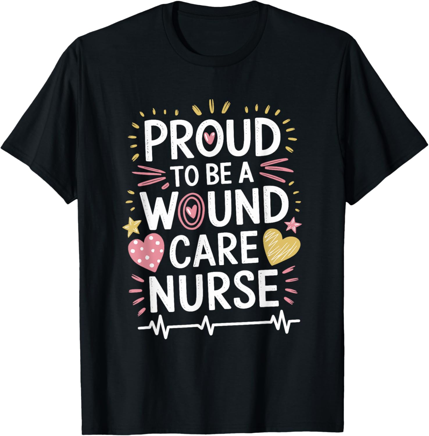 WOCN Wound Care Nurse Design Medical Ostomy Nursing T-Shirt - T-Shirt | Black