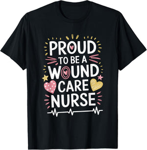 WOCN Wound Care Nurse Design Medical Ostomy Nursing T-Shirt - T-Shirt | Black