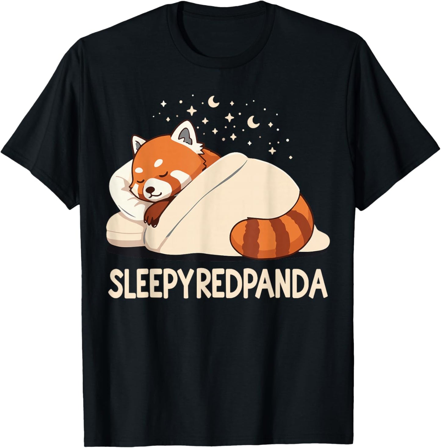 Red Panda Sleep Pajamas T-Shirt - T-Shirt | Black