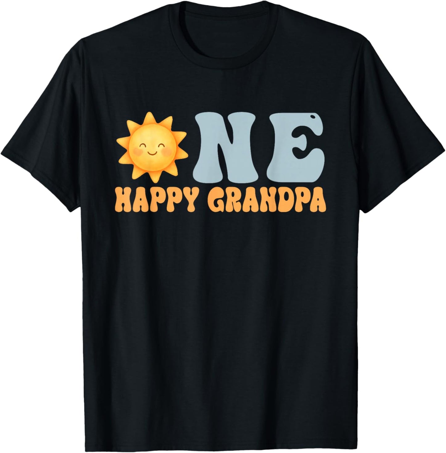 One Happy Grandpa of The Bday First Trip Around The Sun T-Shirt - T-Shirt | Black