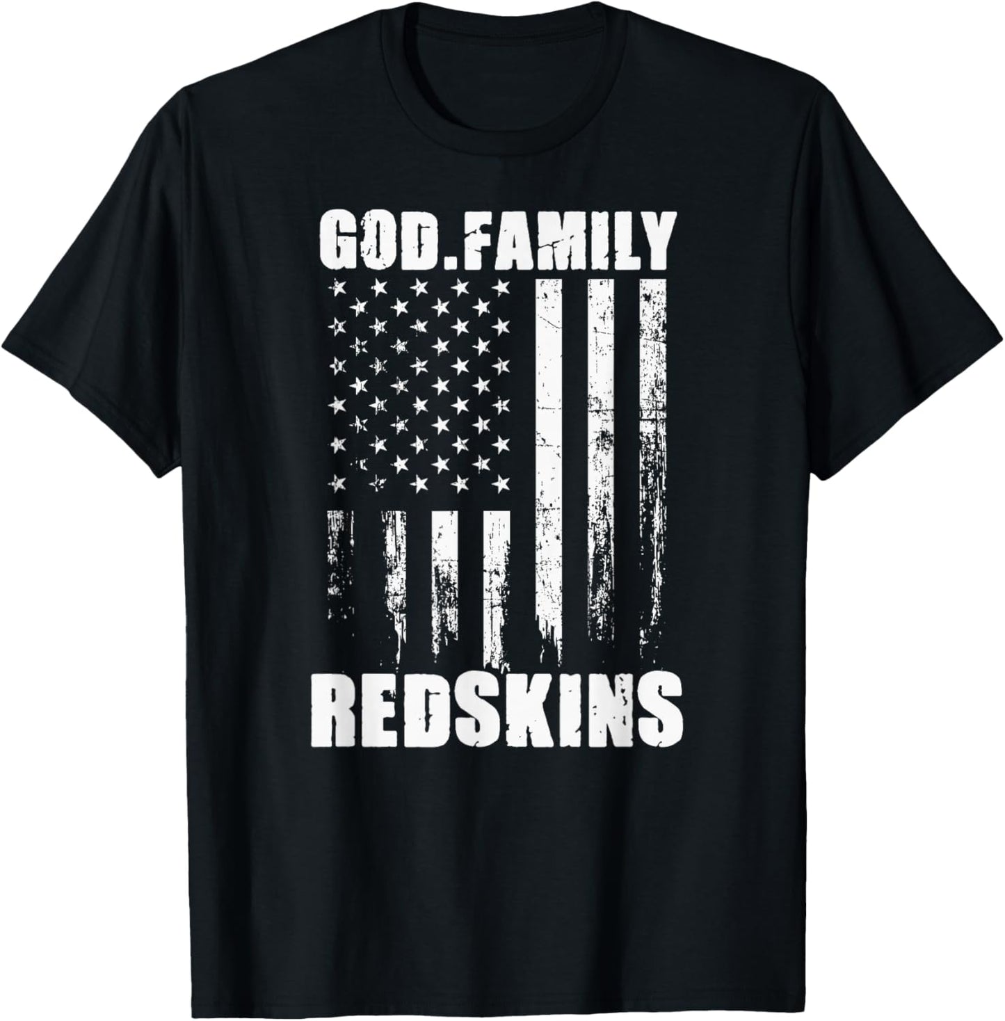 Bryan County Redskins God. Family. Vintage USA Flag T-Shirt - T-Shirt | Black