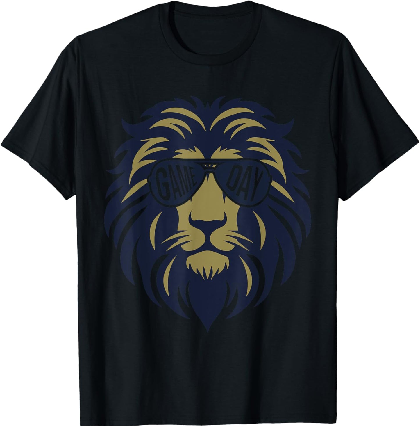 Football Game Day Lion Vintage T-Shirt - T-Shirt | Black