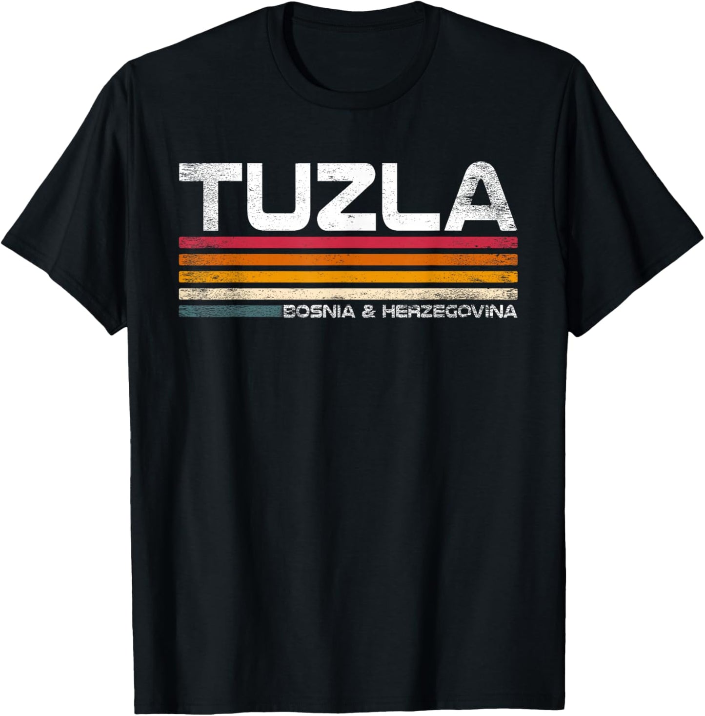 Tuzla Bosnia and Herzegovina Retro Design T-Shirt - T-Shirt | Black