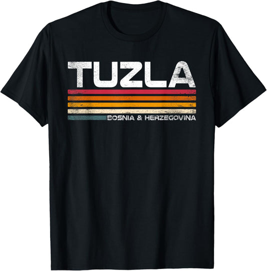 Tuzla Bosnia and Herzegovina Retro Design T-Shirt - T-Shirt | Black