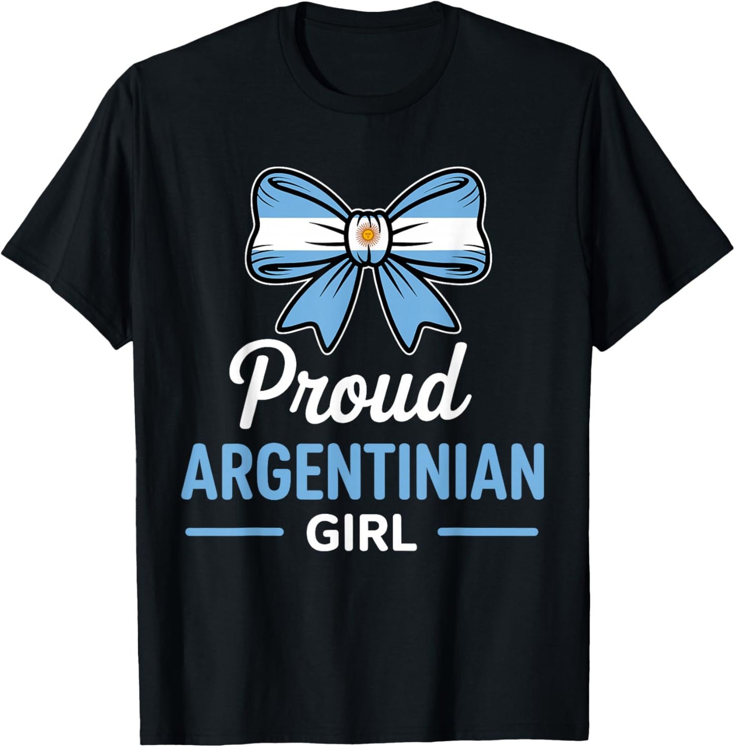 Proud Argentine Girl Argentina Heritage Girls T-Shirt - T-Shirt | Black