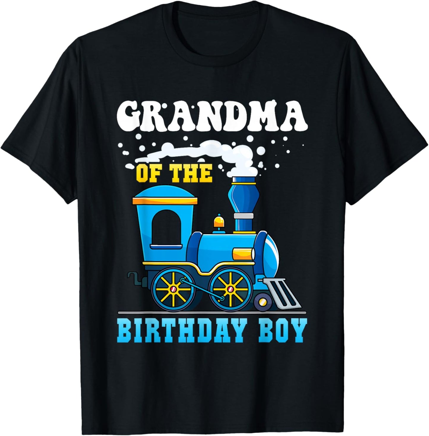 Grandma of the Birthday Boy Train Lover Family Matching T-Shirt - T-Shirt | Black
