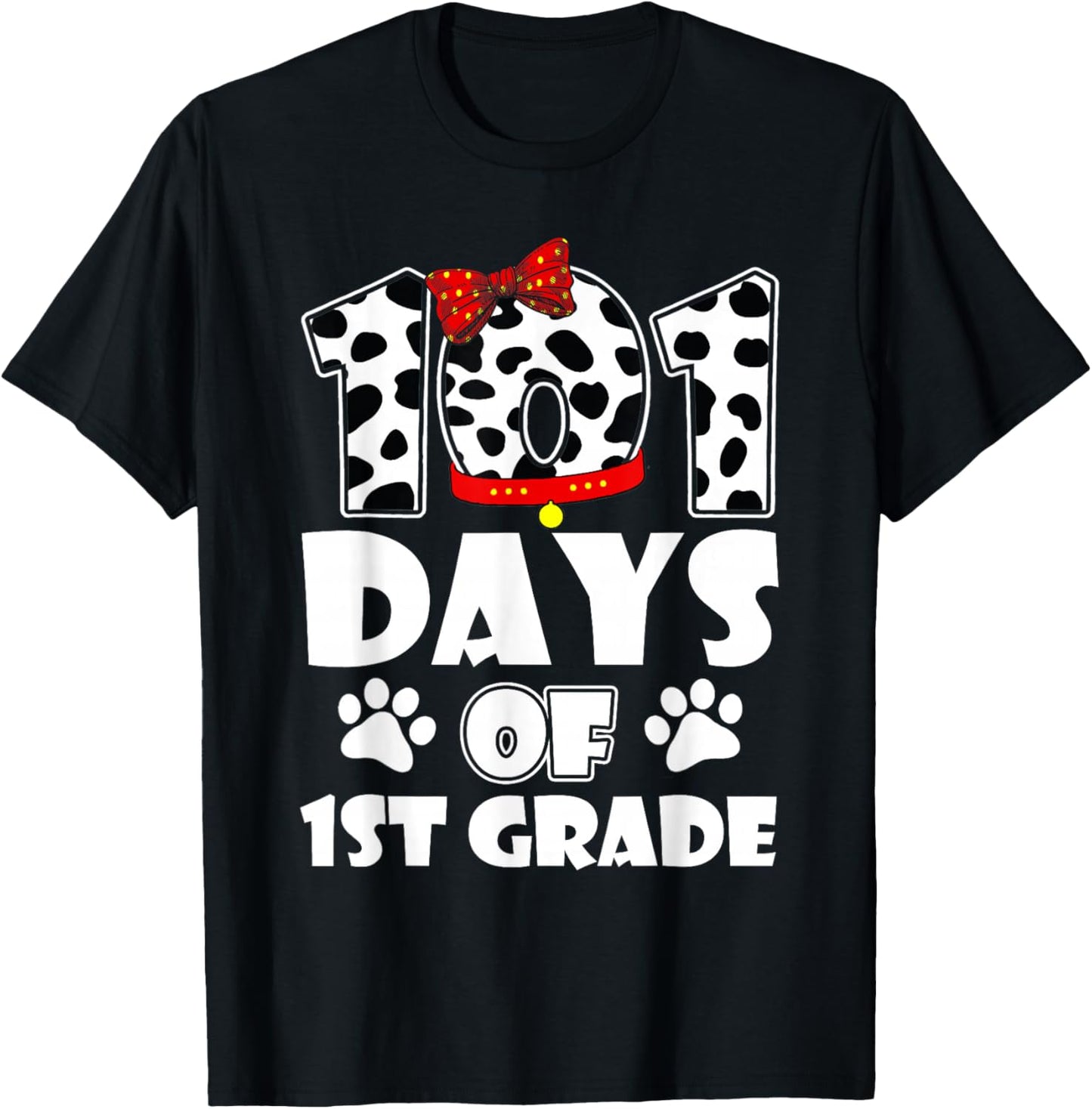 Happy 101 Days School 1st Grade Dog 100 Days Smarter Student T-Shirt - T-Shirt | Black