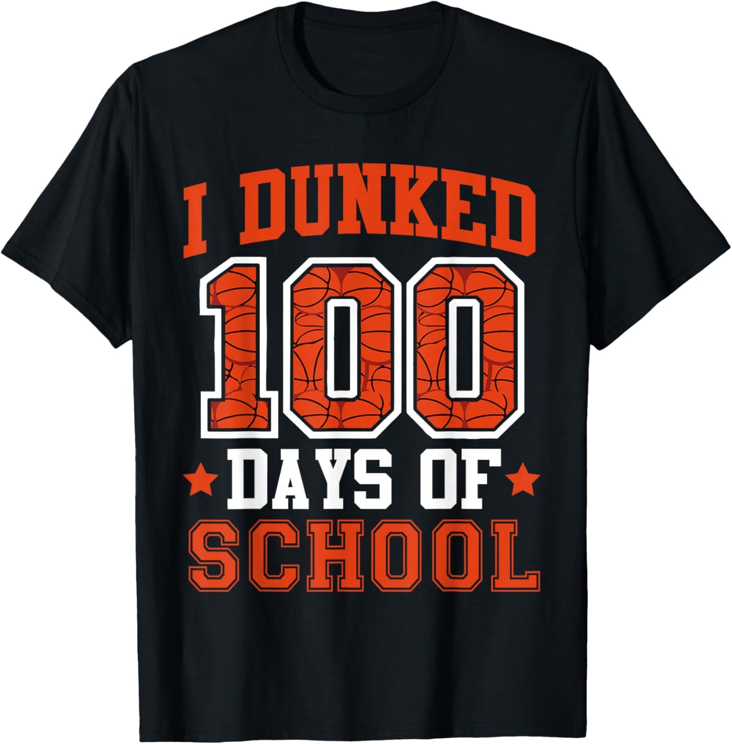 I Dunked 100 Days Of School Basketball 100th Day Kids Boys T-Shirt - T-Shirt | Black
