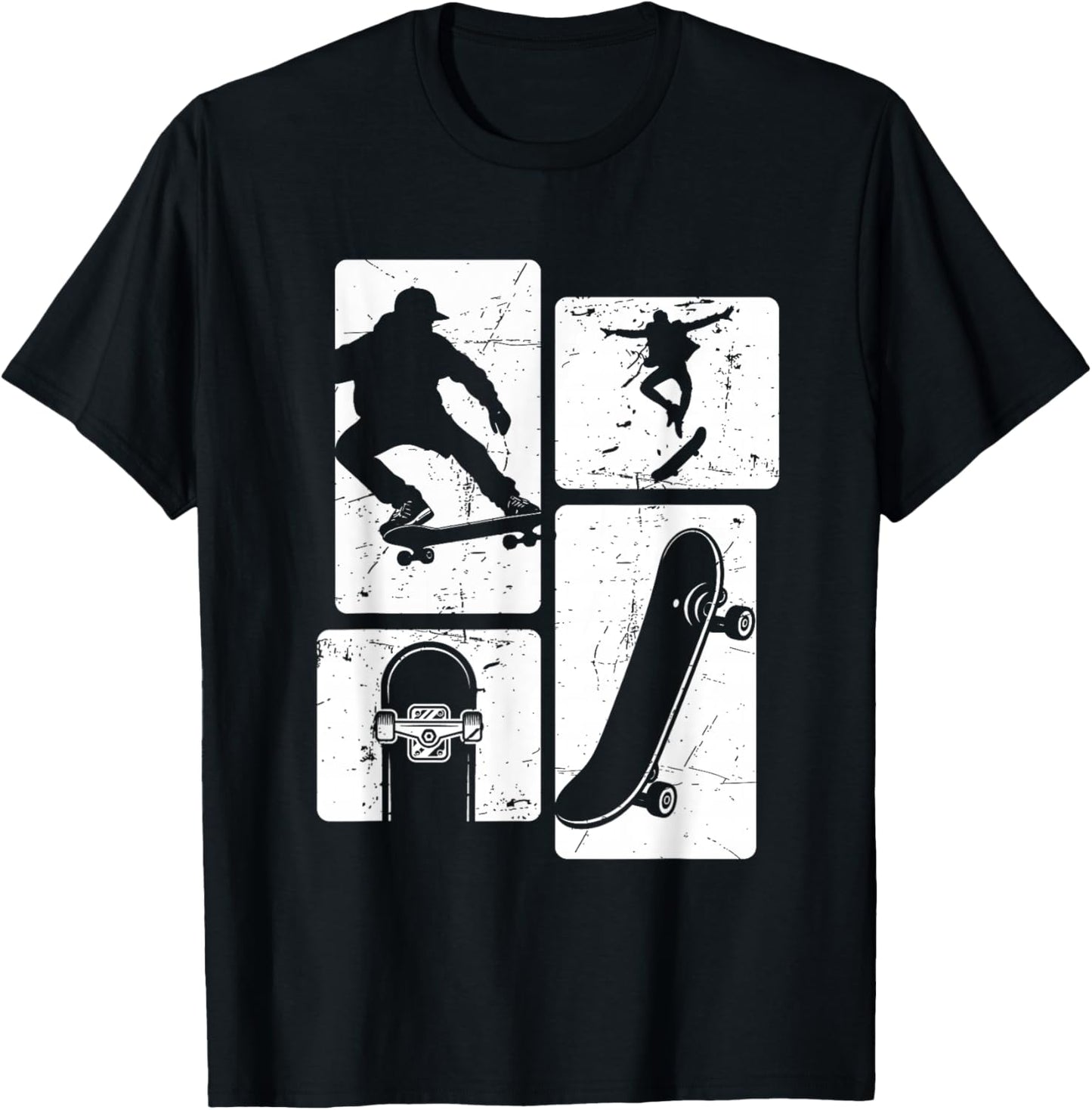 Vintage Retro Skateboard Stunt T-Shirt - T-Shirt | Black