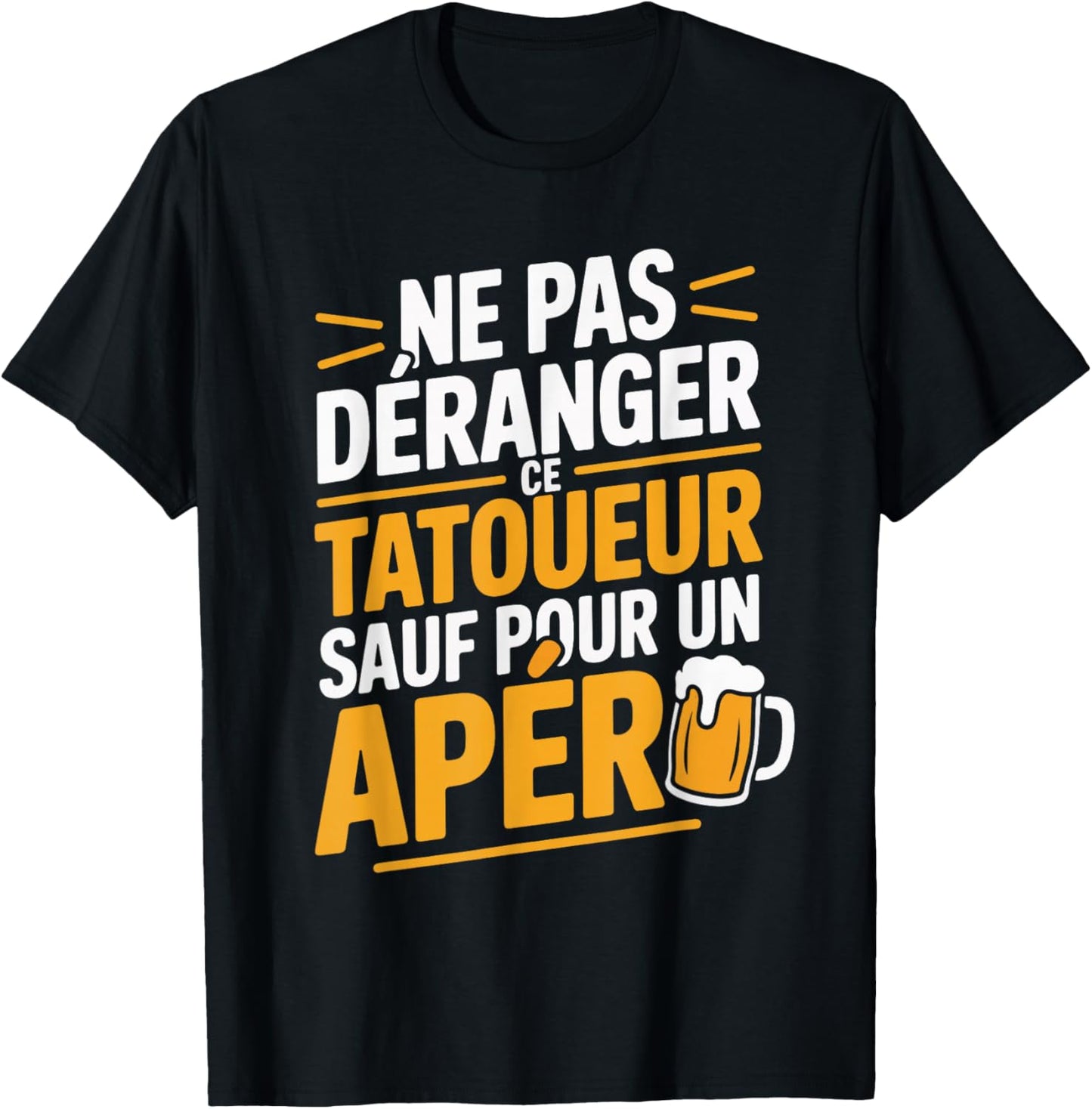 Aperitif Tattoo Man Funny Beer Gift T-Shirt - T-Shirt | Black