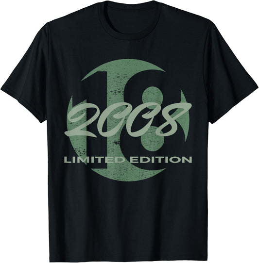 18th Birthday Girl Boy 18 Years 2008 Funny Gift T-Shirt - T-Shirt | Black