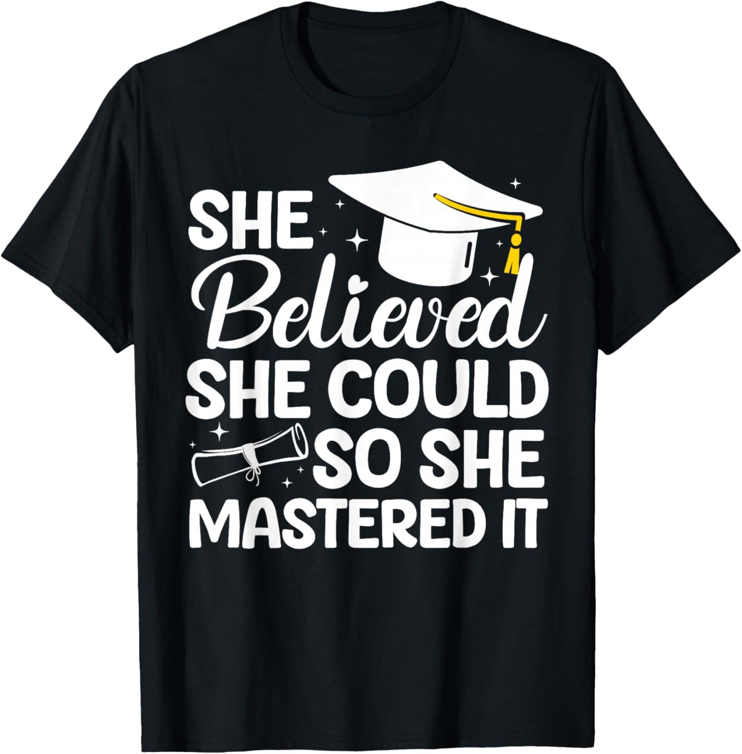 Masters Degree Graduation Art Girl Masters Degree T-Shirt - T-Shirt | Black