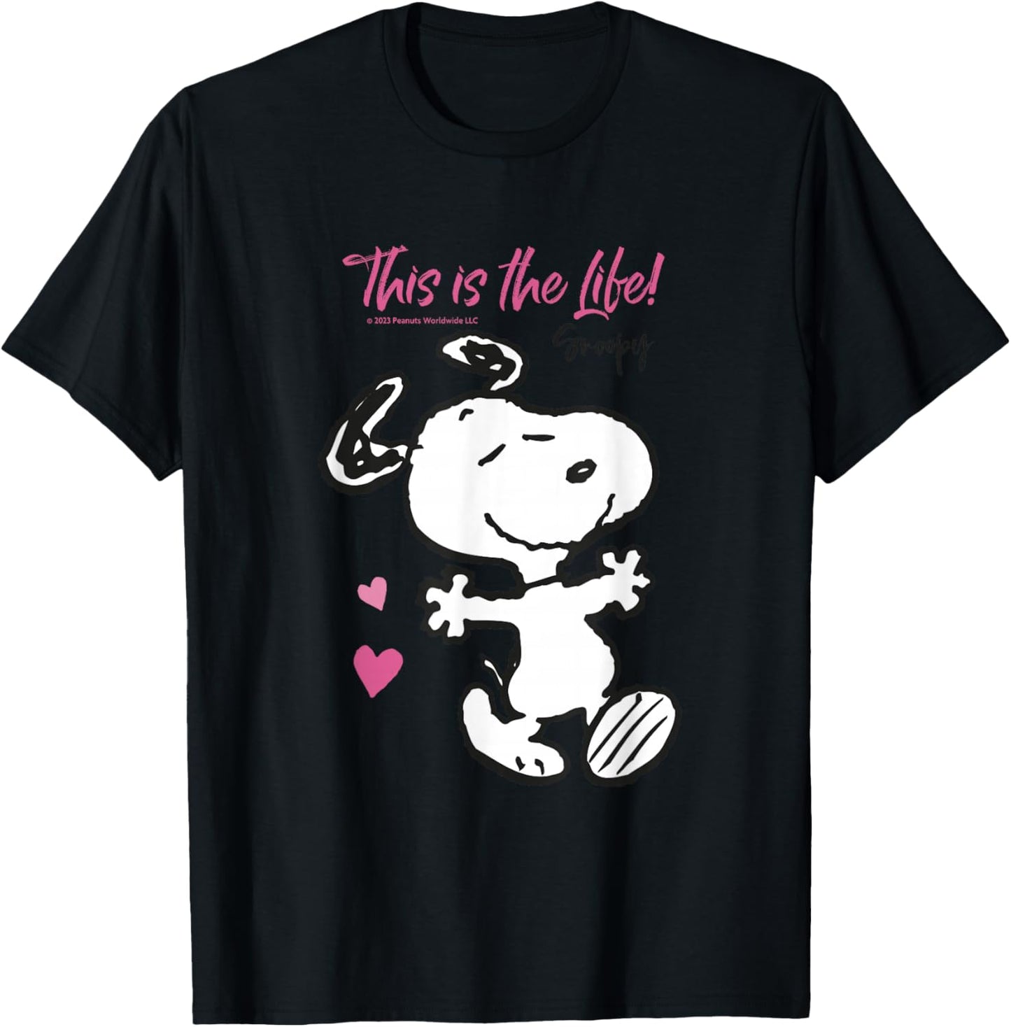 Peanuts - Snoopy Das ist das Leben , black, S T-Shirt - T-Shirt | Black