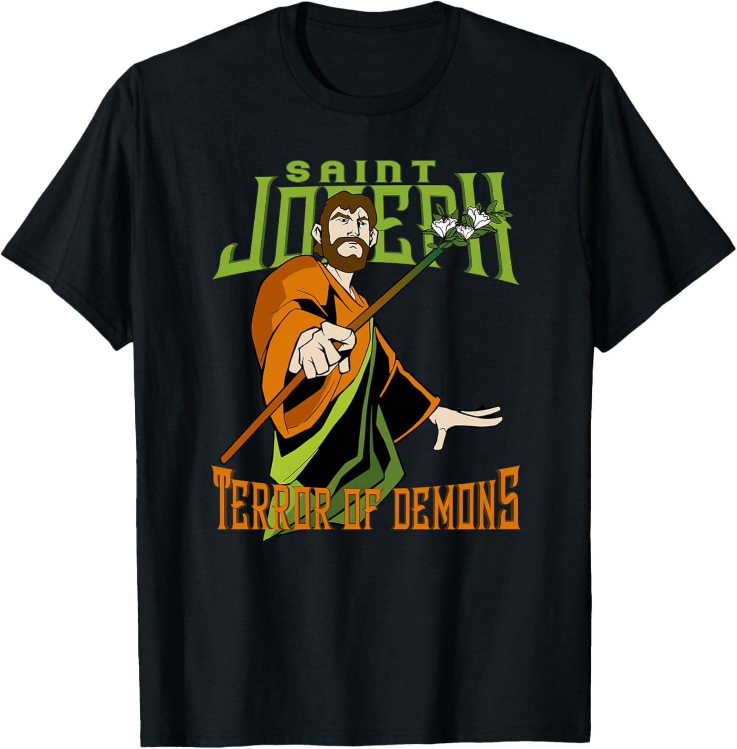 St Joseph Terreur des Démons Consecration 2021 Saint Catholique Haut de Gamme T-Shirt - T-Shirt | Black