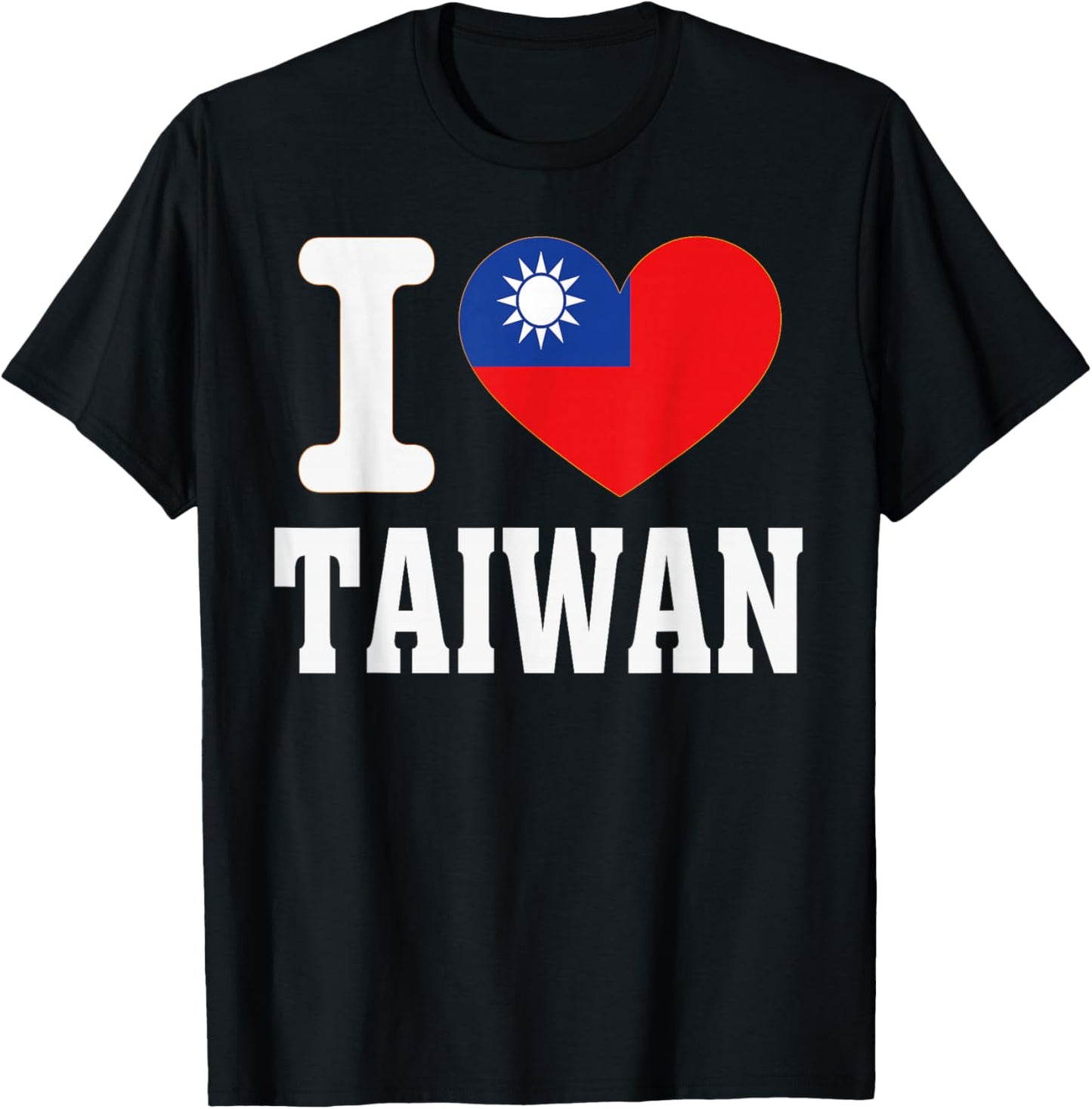 I Love Taiwan Heart Souvenir Lovers Pride Travel T-Shirt - T-Shirt | Black