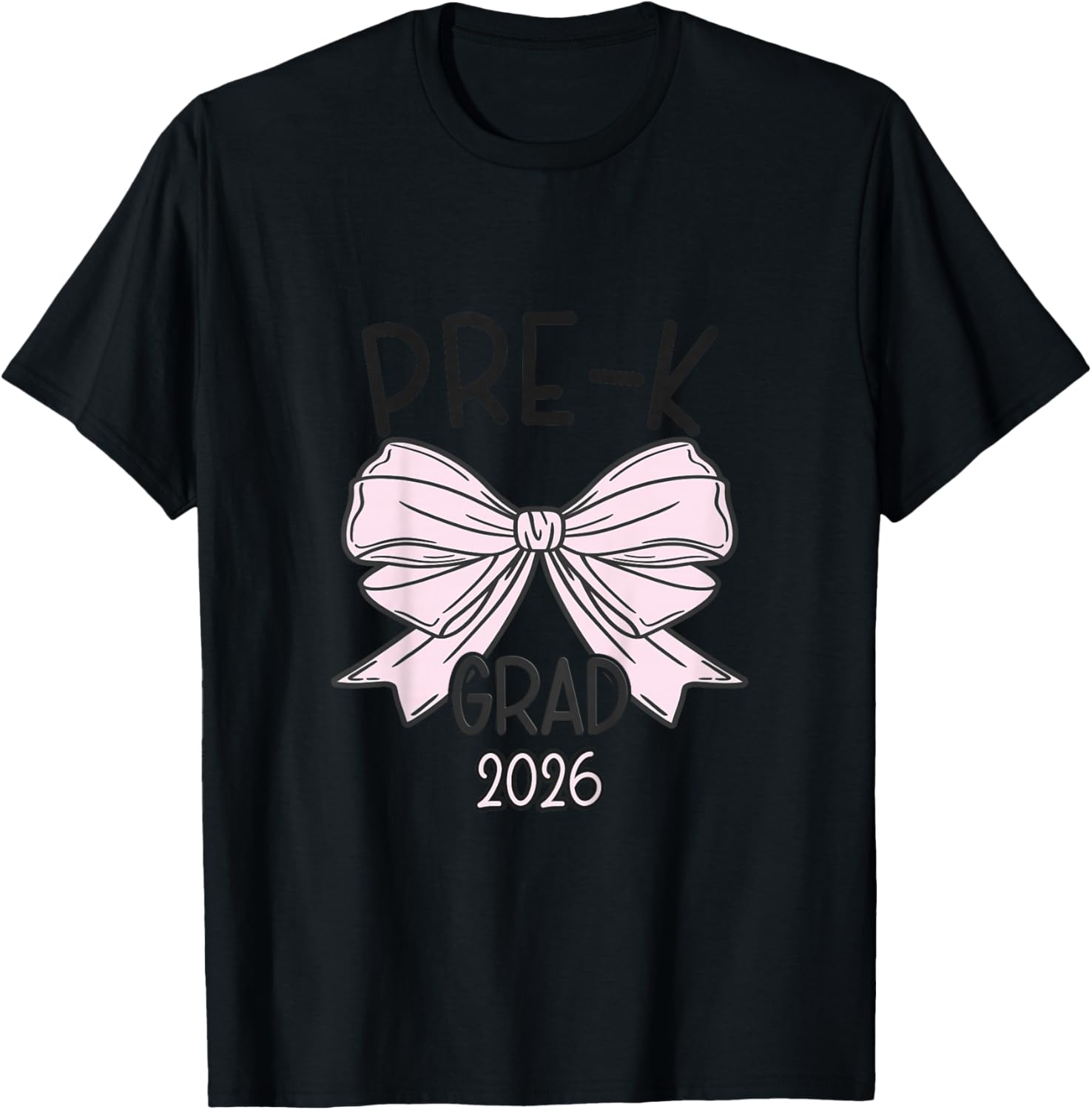 Pre-K Prek Grad 2026 Bow Preschool Graduate T-Shirt - T-Shirt | Black