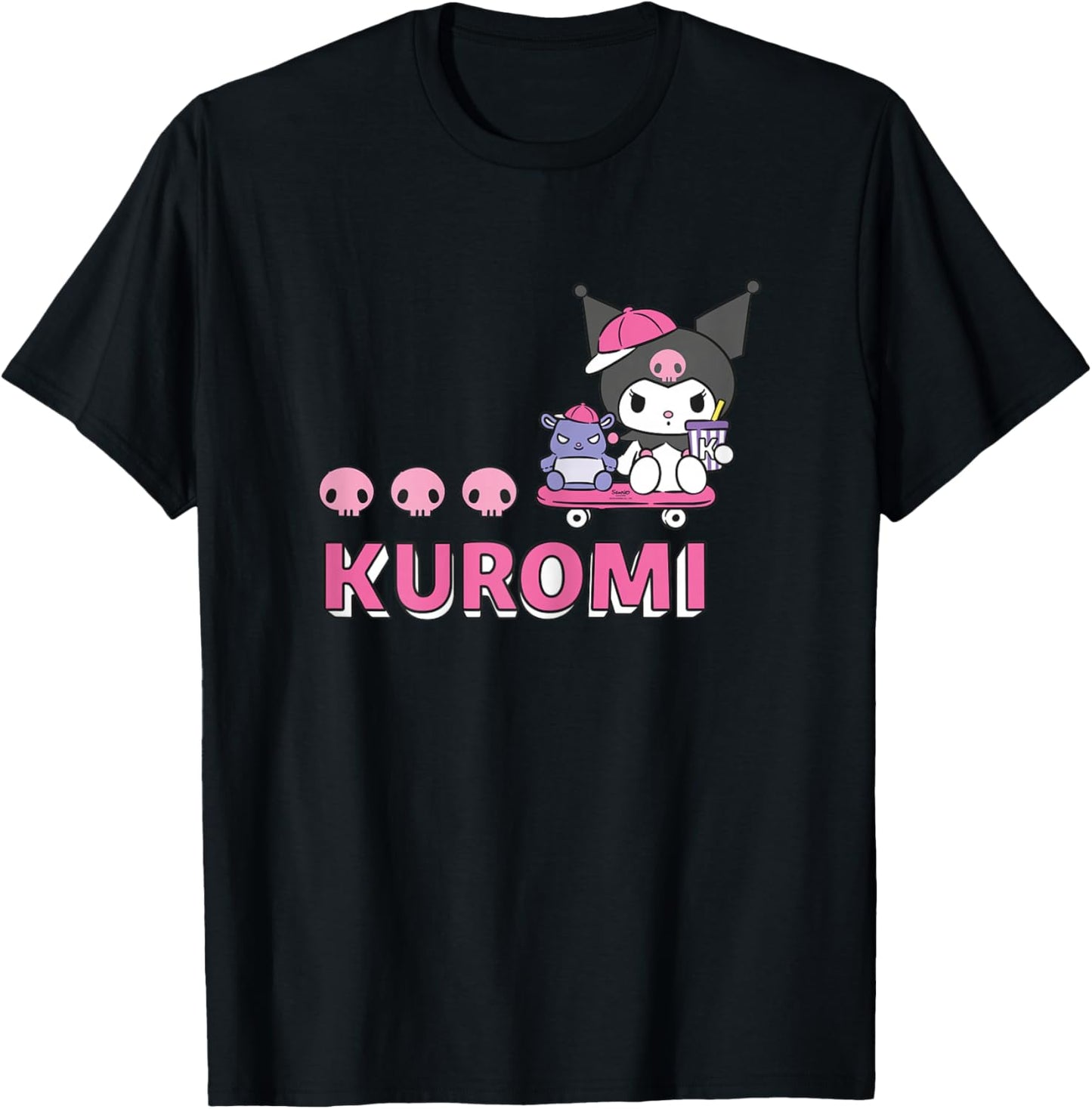 Hello Kitty - Kuromi Charakter mit Bär T-Shirt - T-Shirt | Black